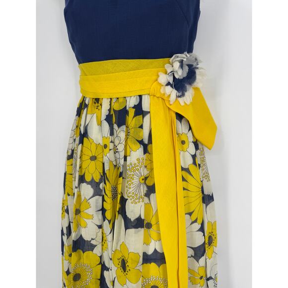 Miss Elliette California 70's Floral Midi Dress Size 6 - Picture 2 of 5